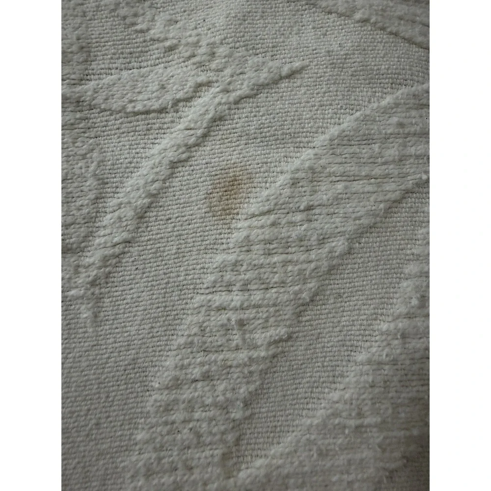 Vtg. KING Bedspread Crown Crafts WOVEN Ivory Cotton 112